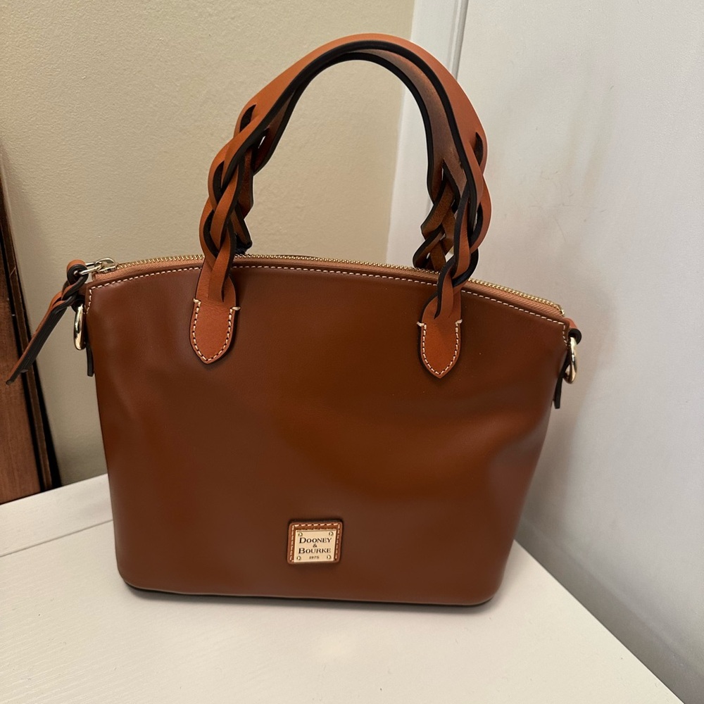 Dooney & Bourke Brown Leather Satchel Handbag NWT